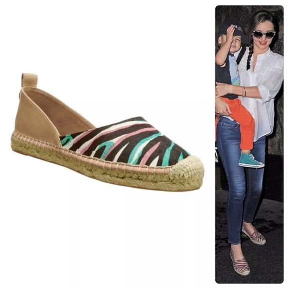 French Connection Shoes - FRENCH CONNECTION Umara Zebra Print Calf Hair Closed Toe Espadrille Flat Women's